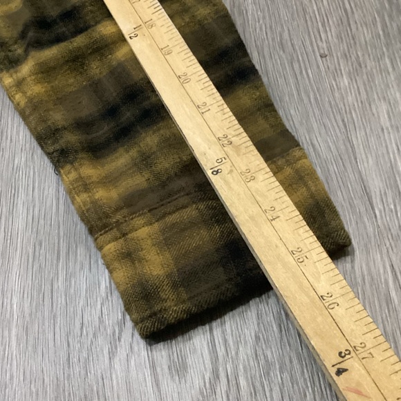 DENIM & FLOWER Flannel $59 NWT Button Up Shirt Burnt Yellow Wu Tang Snoop Dog - Picture 8 of 10